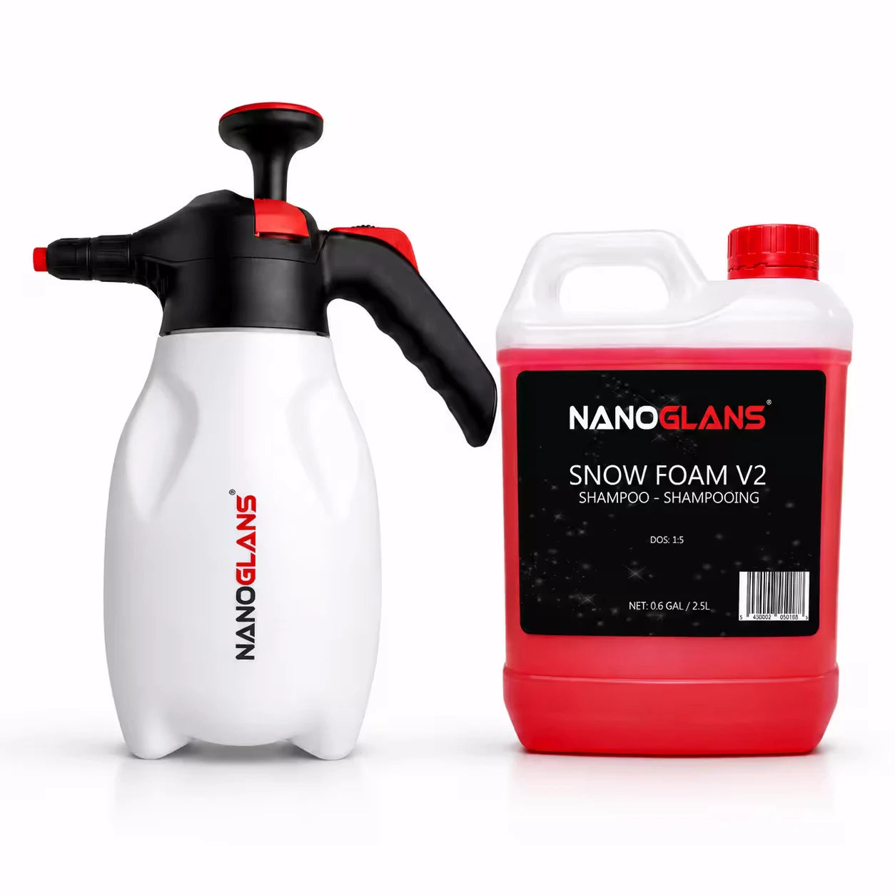 nanoglans hand foamer + snow foam 2.5l