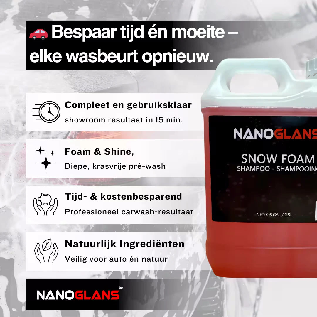 nanoglans foam &amp; water spray gun + nanoglans snow foam v2 shampoo
