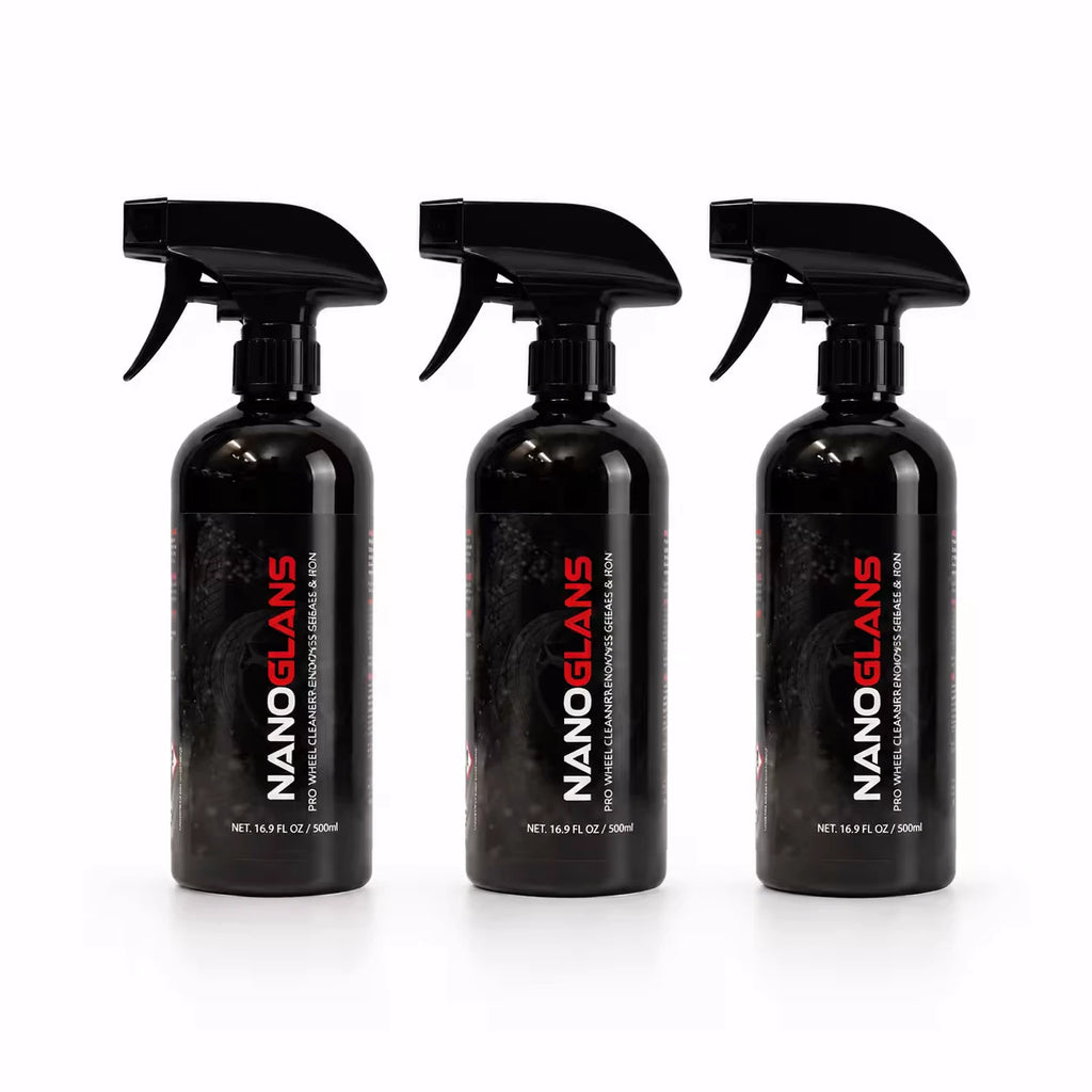 nanoglans pro wheel cleaner & removes grease & iron | 500ml (3 pack)