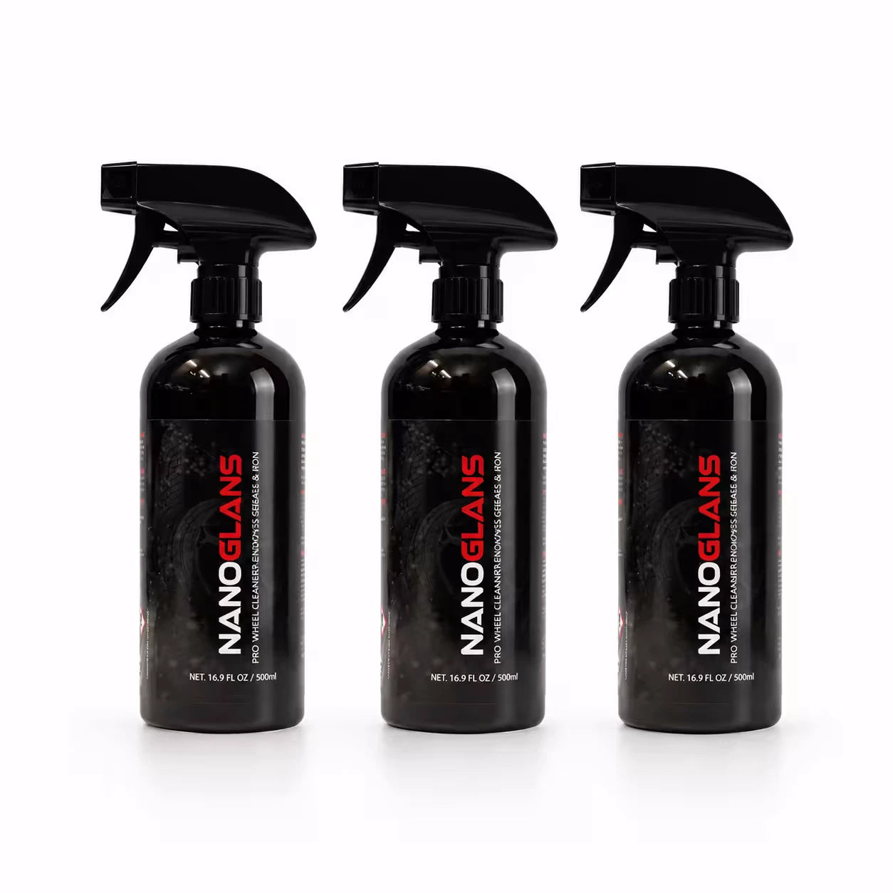nanoglans pro wheel cleaner & removes grease & iron | 500ml (3 pack)