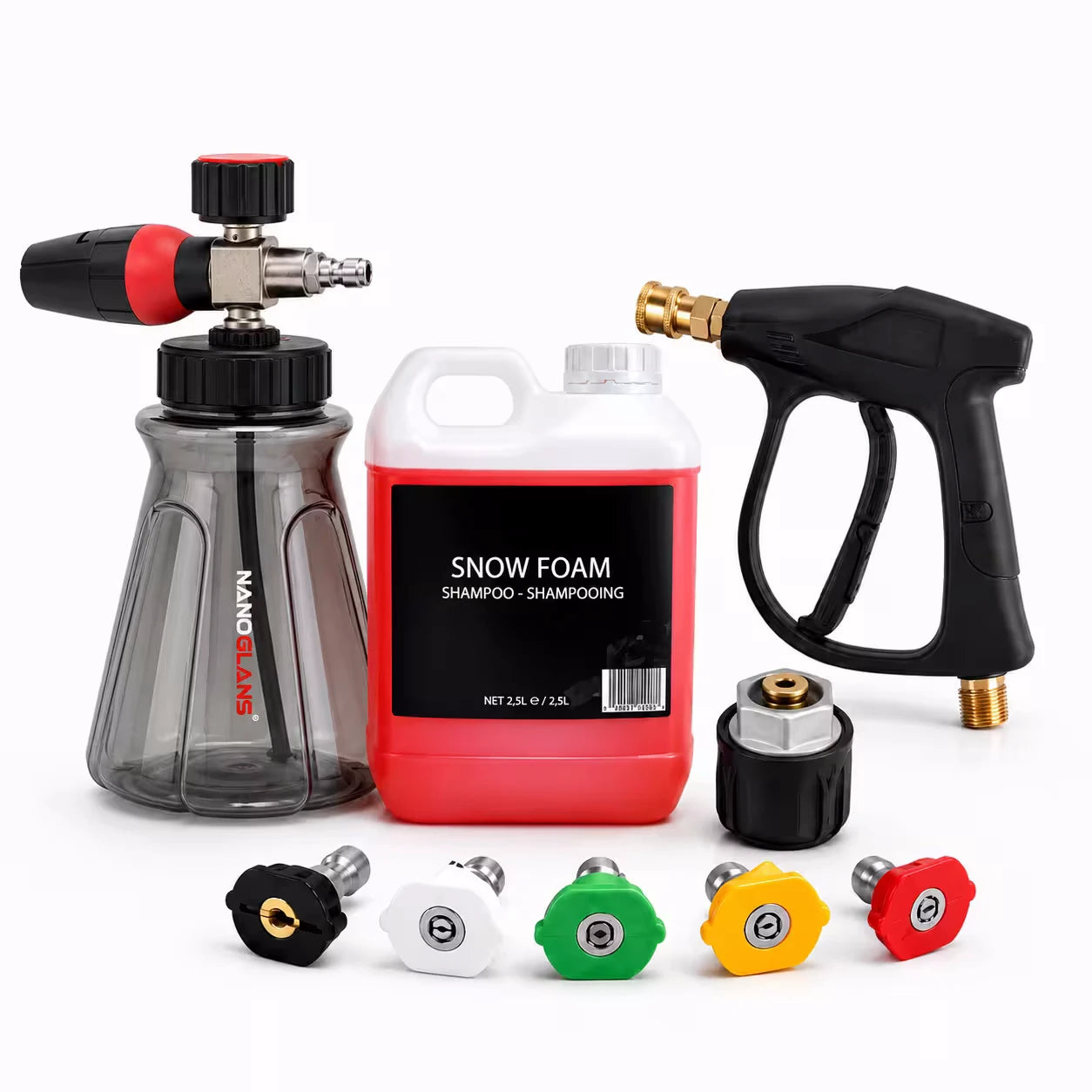 nanoglans foam set | cannon voor hogedruk met hogedrukpistool &amp; 2,5l snow foam voor kärcher