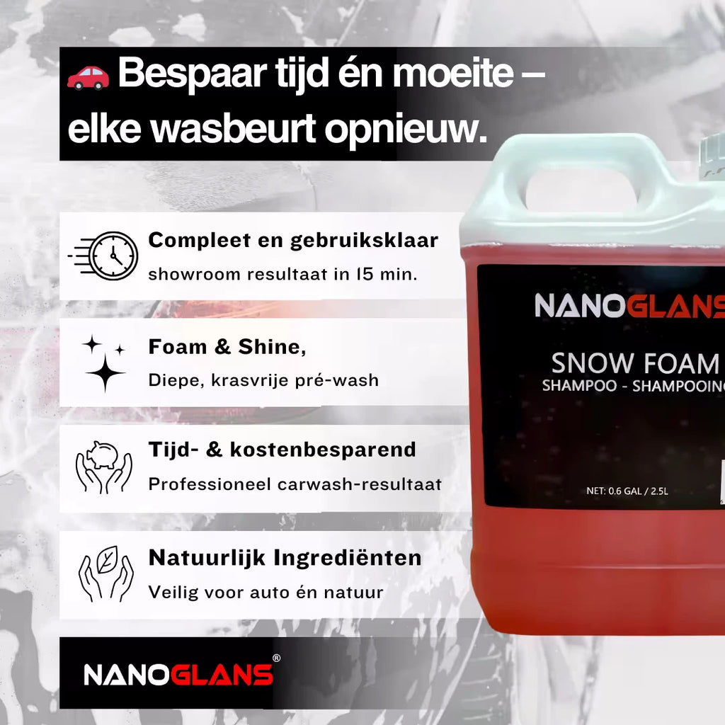 nanoglans foam &amp; water spray gun + nanoglans snow foam v2 shampoo