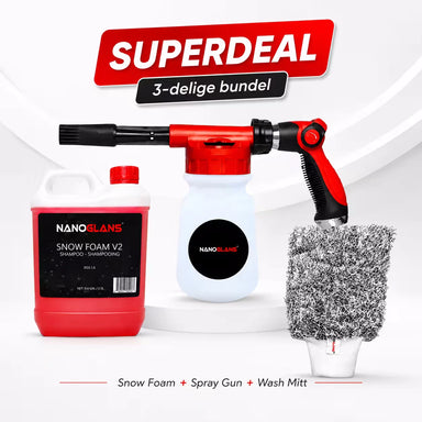 nanoglans foam &amp; water spray gun + nanoglans snow foam v2 shampoo