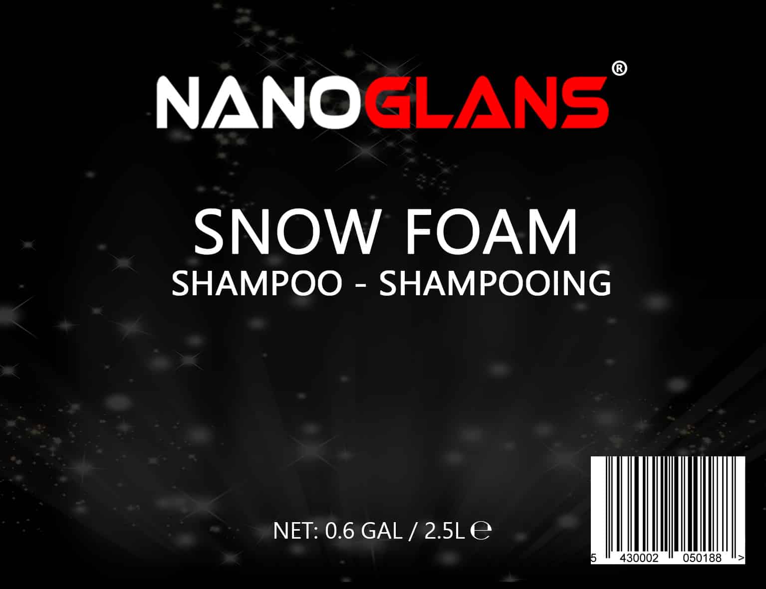 NanoGlans Snow Foam Shampoo verpakking, 2.5L