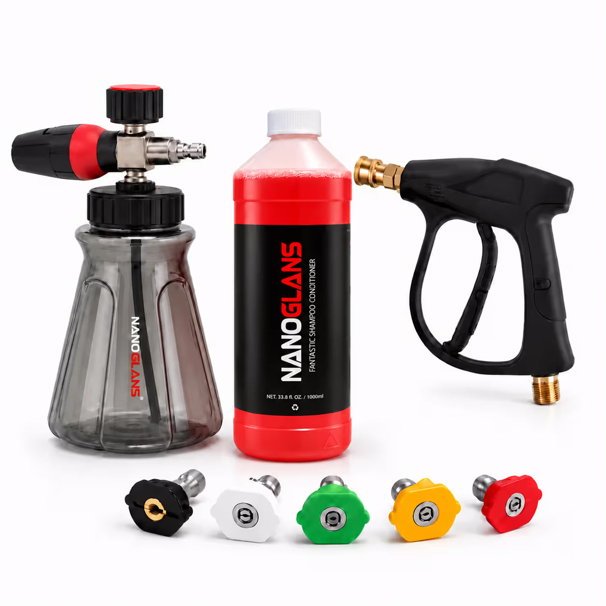 Nanoglans Foam set | Pro Cannon voor Hogedruk met Hogedrukpistool & 1L Shampoo