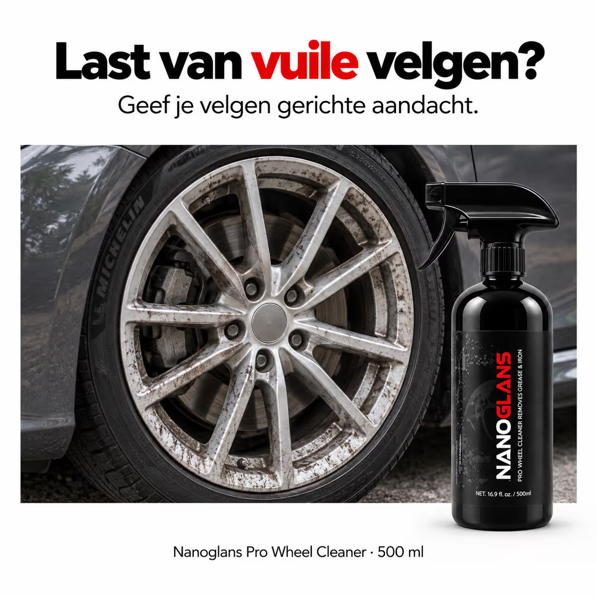 Nanoglans PRO Wheel Cleaner & Removes Grease & Iron | 500ml
