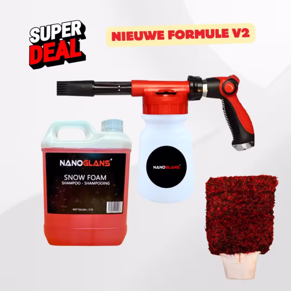 Nanoglans Foam & Water Spray Gun + Nanoglans SNOW FOAM V2 shampoo