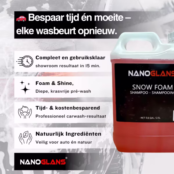 Nanoglans Foam Cannon voor Hogedruk + Nanoglans snow foam V2 shampoo 2.5L - Image 2