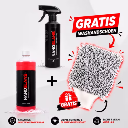 nanoglans coating spray 500ml + fantastic shampoo 1l + gratis wash mitt