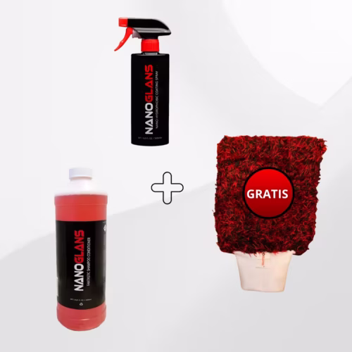 nanoglans coating spray 500ml + fantastic shampoo 1l + gratis wash mitt