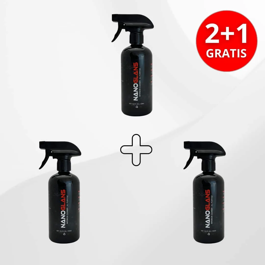 NANOGLANS INTERIOR CLEANER 500ml | 2 + 1 GRATIS VOORDEELPAKKET